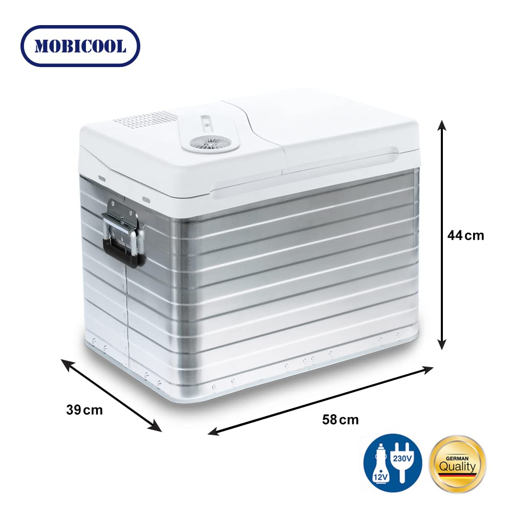 Mobicool MQ40A elektrische Kühlbox, Aluminium, MQ40A, Mini-Kühlschrank für Auto, Arbeit, LKW und Campingplatz
