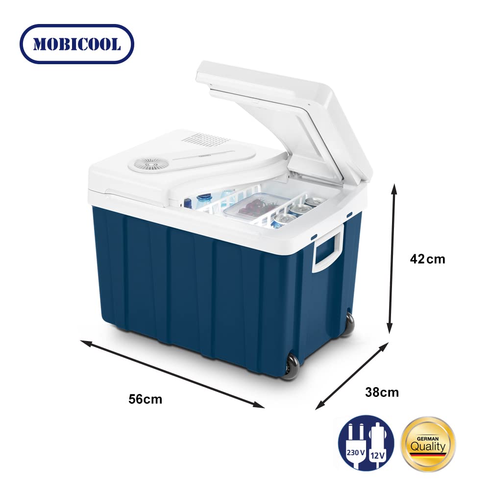 Mobicool MQ40A elektrische Kühlbox, Aluminium, MQ40A, Mini-Kühlschrank für Auto, Arbeit, LKW und Campingplatz