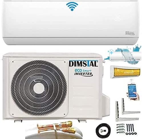 Quick-Connect INVERTER 3,5kW 12000BTU sehr Leise Split Klimaanlage mit Selbstreinigung Klimagerät ECO Smart WiFi/WLAN komplett Set inkl. Kupferleitungen mit Heizfunktion (3,5kW mit WiFi/App Funktion)
