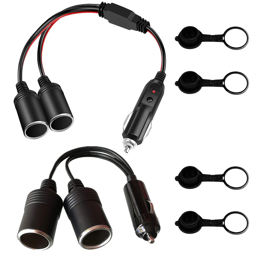 GTIWUNG Auto Motorrad Zigarettenanzünder Stecker Adapter DREI-Wege-Buchse Splitter, 1 bis 2 KFZ Auto Zigarettenanzünder Stecker 12V/24V