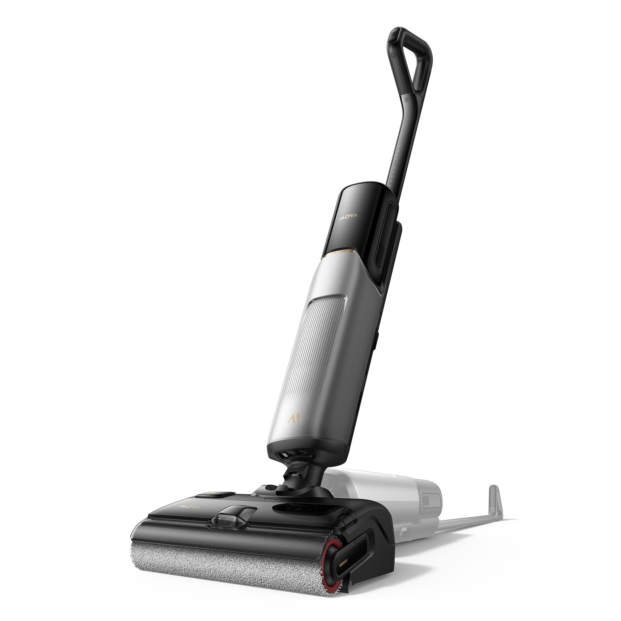 Mova X4 Pro Nass-Trocken-Sauger 20.000 Pa, Heißwasser-Wischfunktion, Tangle-Free, Selbstreinigung bei 100 °C, Push-In-Basisstation, LED-Bürstenkopf, Doppelkante, intelligente Saugkraftregelung