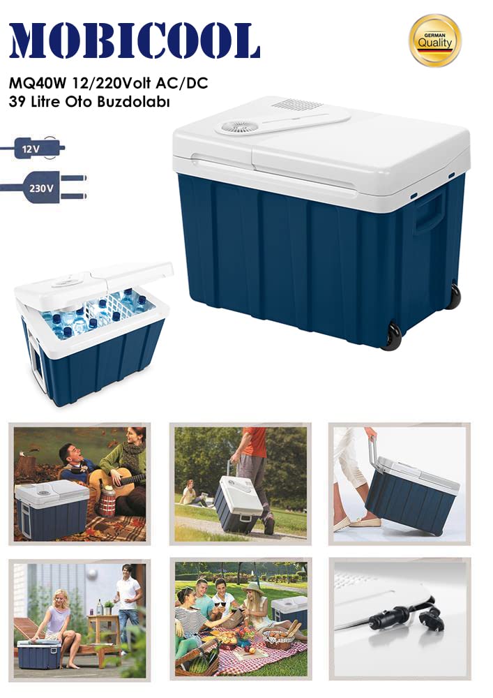 Mobicool MQ40A elektrische Kühlbox, Aluminium, MQ40A, Mini-Kühlschrank für Auto, Arbeit, LKW und Campingplatz