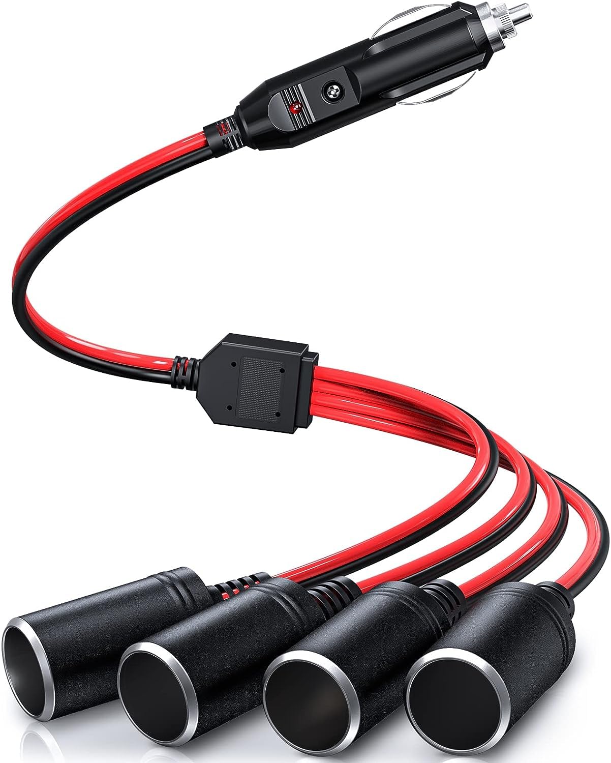 GTIWUNG Auto Motorrad Zigarettenanzünder Stecker Adapter DREI-Wege-Buchse Splitter, 1 bis 2 KFZ Auto Zigarettenanzünder Stecker 12V/24V