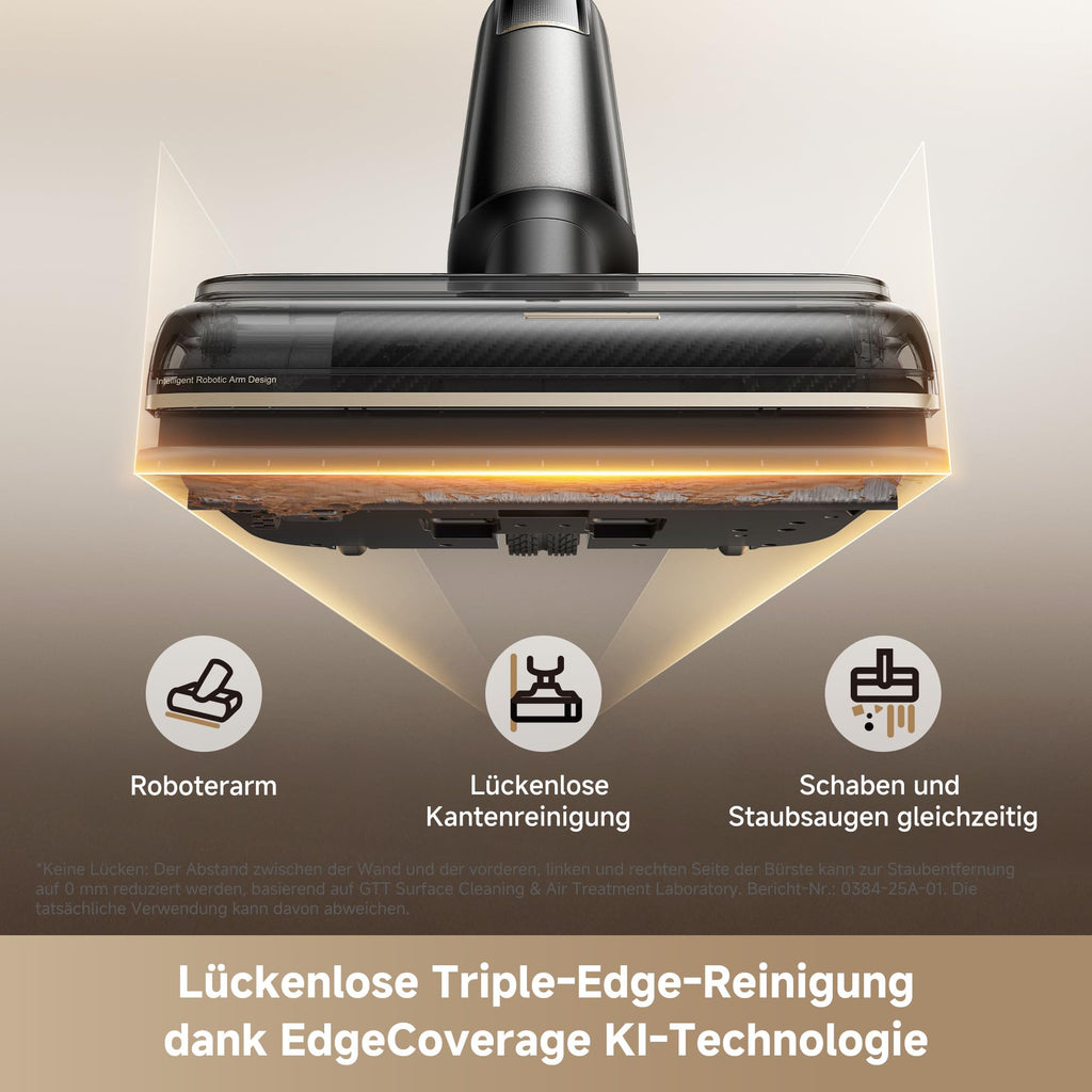 Mova X4 Pro Nass-Trocken-Sauger 20.000 Pa, Heißwasser-Wischfunktion, Tangle-Free, Selbstreinigung bei 100 °C, Push-In-Basisstation, LED-Bürstenkopf, Doppelkante, intelligente Saugkraftregelung