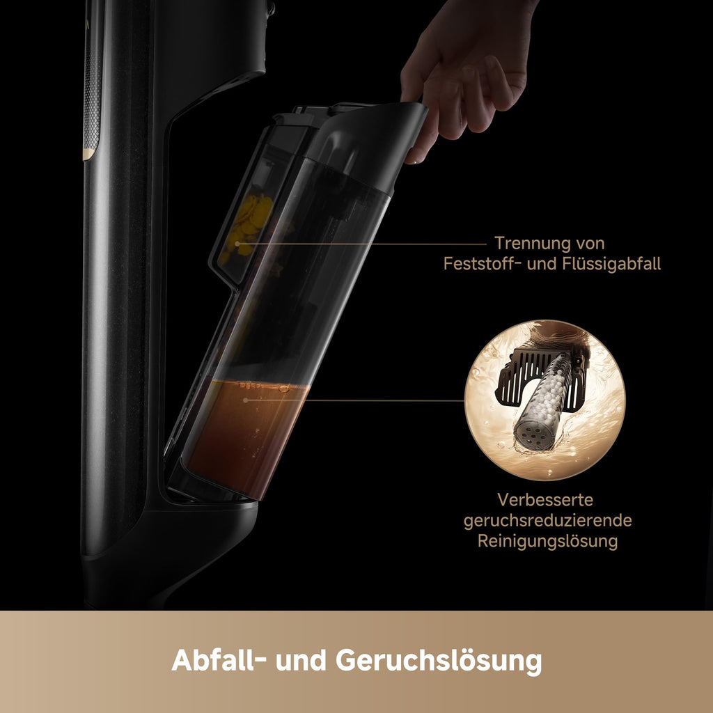 Mova X4 Pro Nass-Trocken-Sauger 20.000 Pa, Heißwasser-Wischfunktion, Tangle-Free, Selbstreinigung bei 100 °C, Push-In-Basisstation, LED-Bürstenkopf, Doppelkante, intelligente Saugkraftregelung