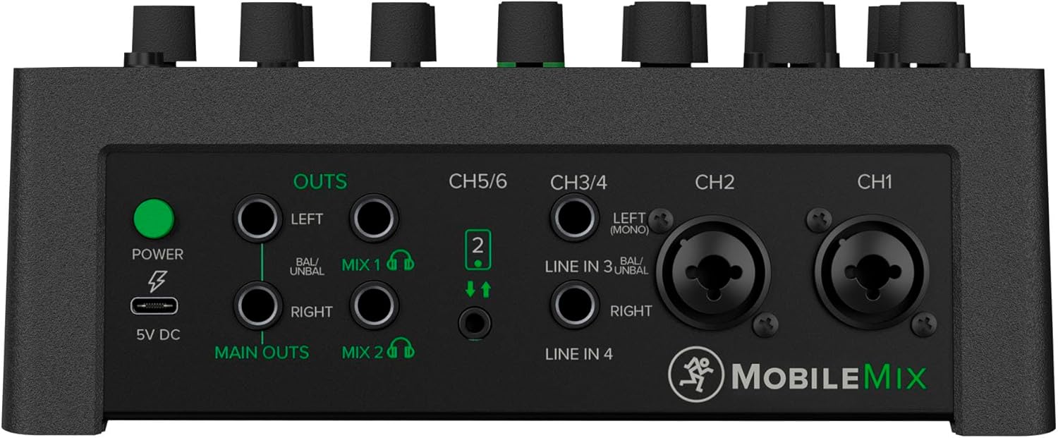 MobileMix 8-Kanal-Mischpult mit USB-Stromversorgung für A/V-Produktionen, Live-Sound und Streaming