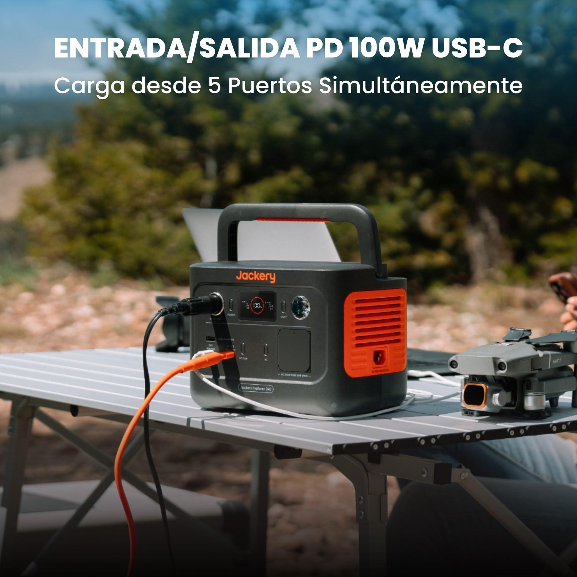 Jackery 240 v2 Solar Generator mit 40W Solarpanel, 256Wh LiFePO4-Batterie, 300W AC & 100W USB-C-Ausgang f¨¹r Outdoor, Camping & Notfall (2024 Neue)