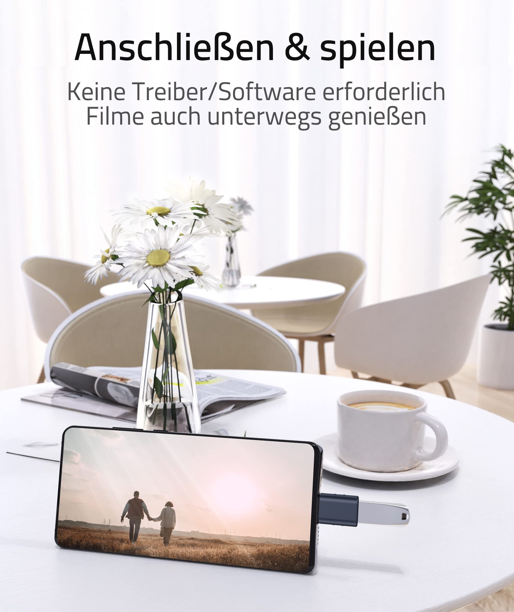 Syntech USB-C-auf-USB-Adapter, 2 USB-C-Stecker-auf-USB-3-Buchsen-Adapter, kompatibel mit iPhone 16 Pro Max iMac iPad Pro 2021, MacBook Air Pro 2020 und Anderen Typ-C-/Thunderbolt-3-Geräten, Blau