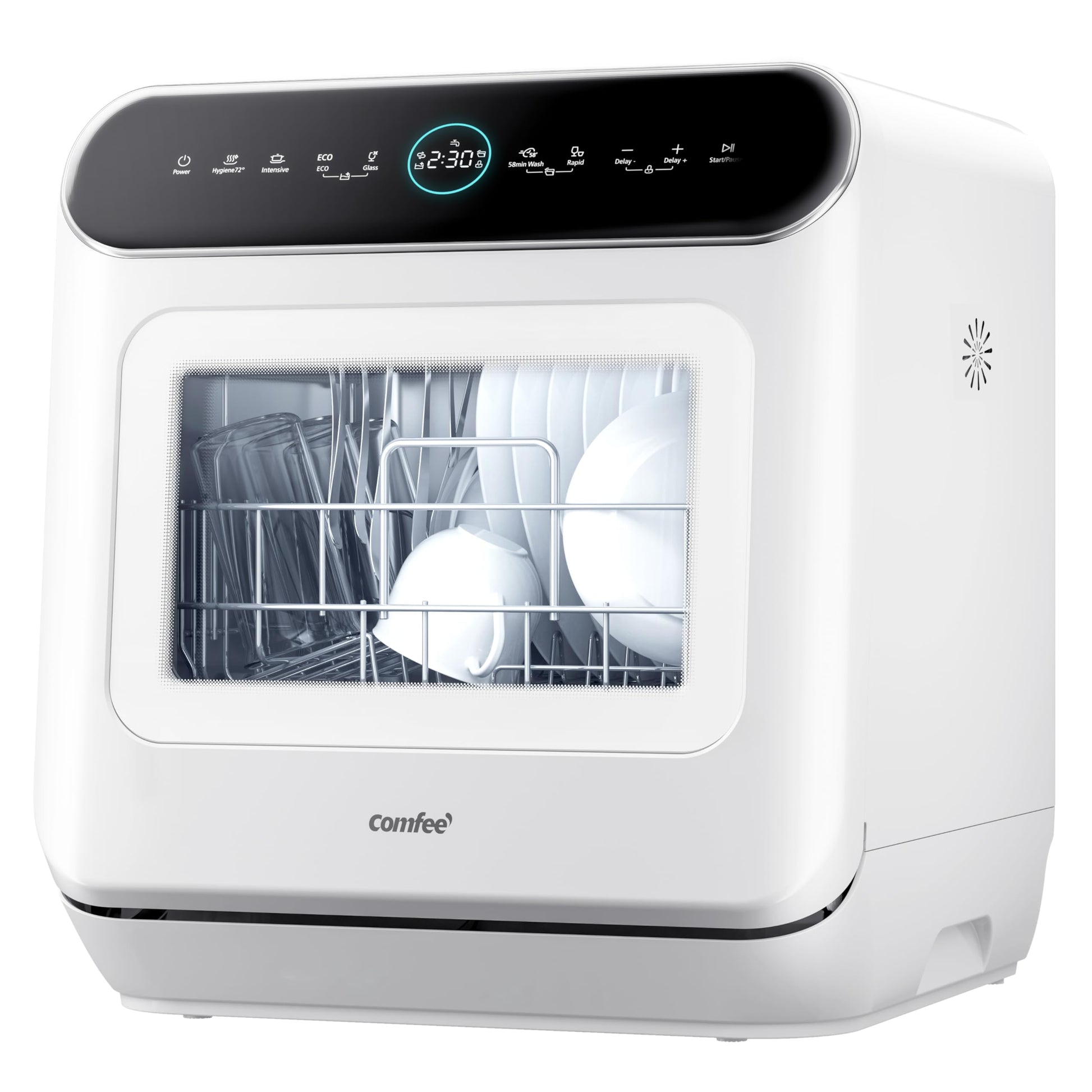 Midea ST 3.6F wi Tischgeschirrspüler, 6 Waschprogramme, Startzeitvorwahl, Extra Trockungs-Funktion, IOT-Steuerung, Mini Geschirrspüler, Ideal für Kleine Wohnungen, Weiß