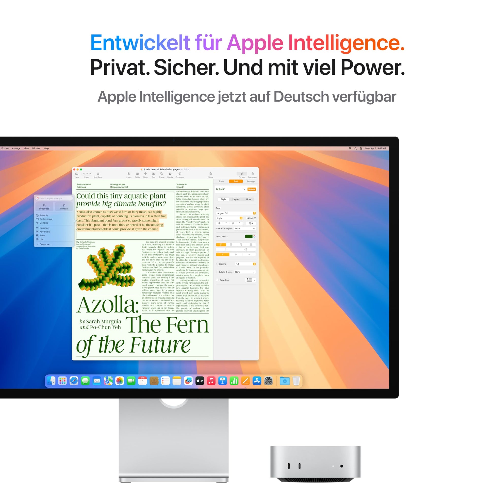 Apple Mac mini Desktop-Computer mit M4 Chip mit 10 Core CPU und 10 Core GPU: 16 GB gemeinsamer Arbeitsspeicher, 256 GB SSD Speicher, Gigabit Ethernet. Funktioniert mit iPhone/iPad