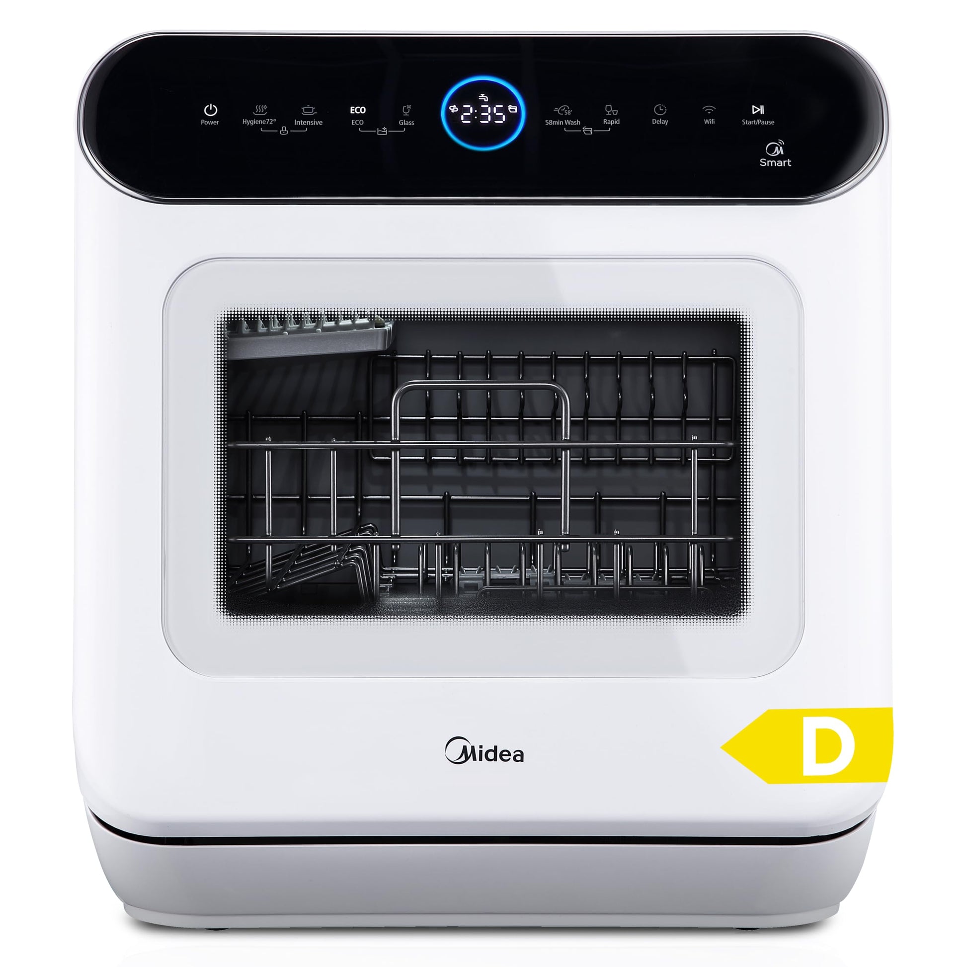 Midea ST 3.6F wi Tischgeschirrspüler, 6 Waschprogramme, Startzeitvorwahl, Extra Trockungs-Funktion, IOT-Steuerung, Mini Geschirrspüler, Ideal für Kleine Wohnungen, Weiß