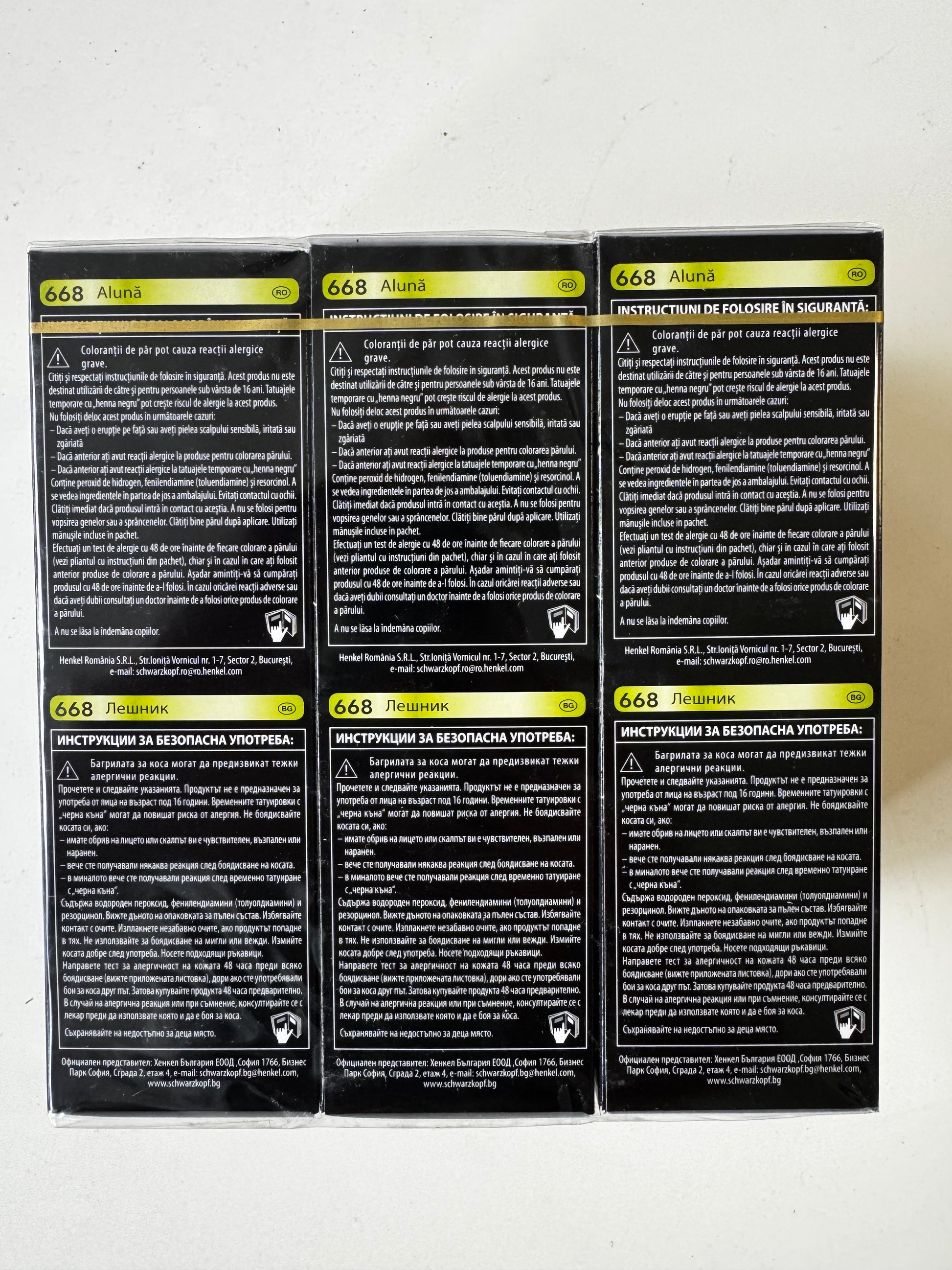3er-Pack Schwarzkopf Nectra Color 668 Hazelnut / Haselnussbraun (Restposten MHD überschritten)